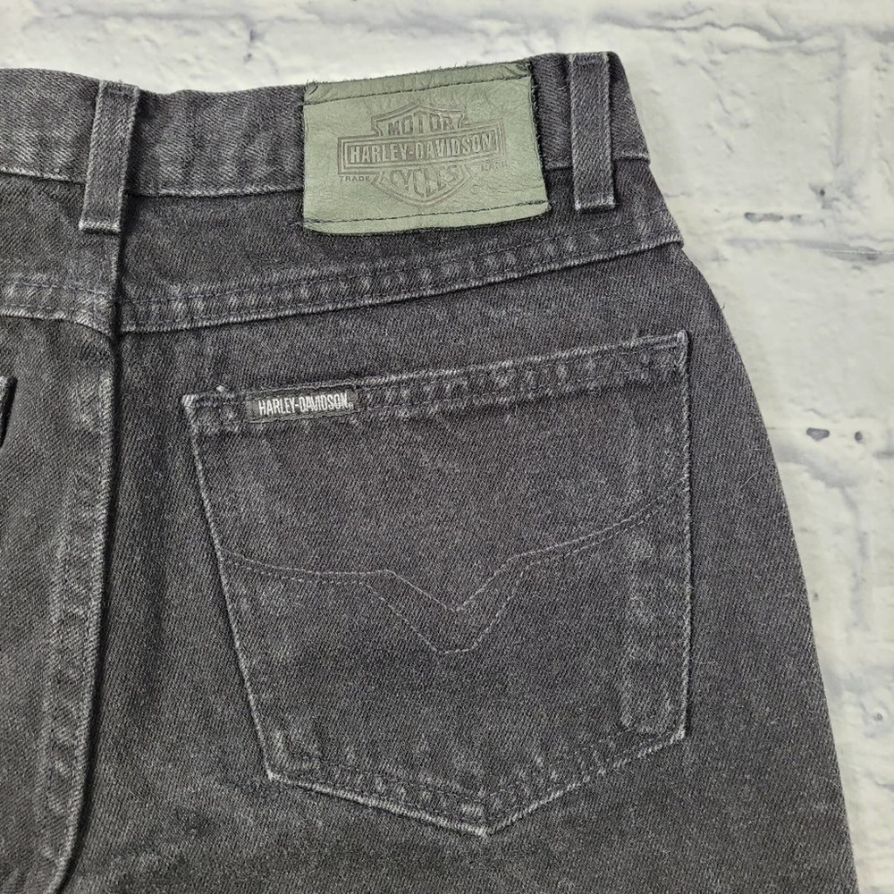 Harley Davidson Black 100% Cotton Bootcut Jeans size 4 Long - Picture 6 of 16